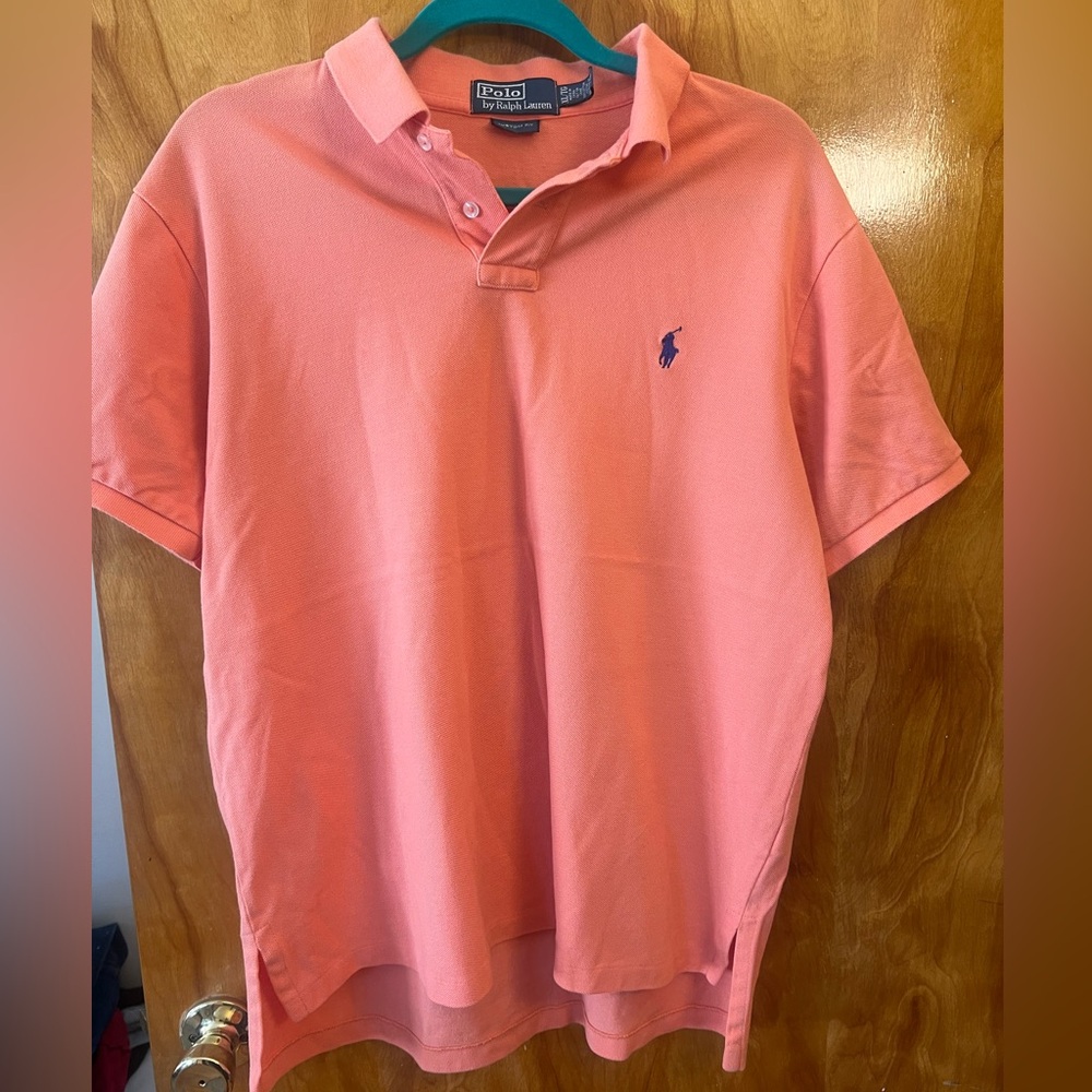 Ralph Lauren Polo custom fit shirt  size xl peach salmon